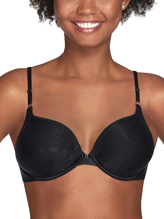 VANITY FAIR Push Up Bra Adds Up to One Full Cup Size Underwire BLACK 38C
