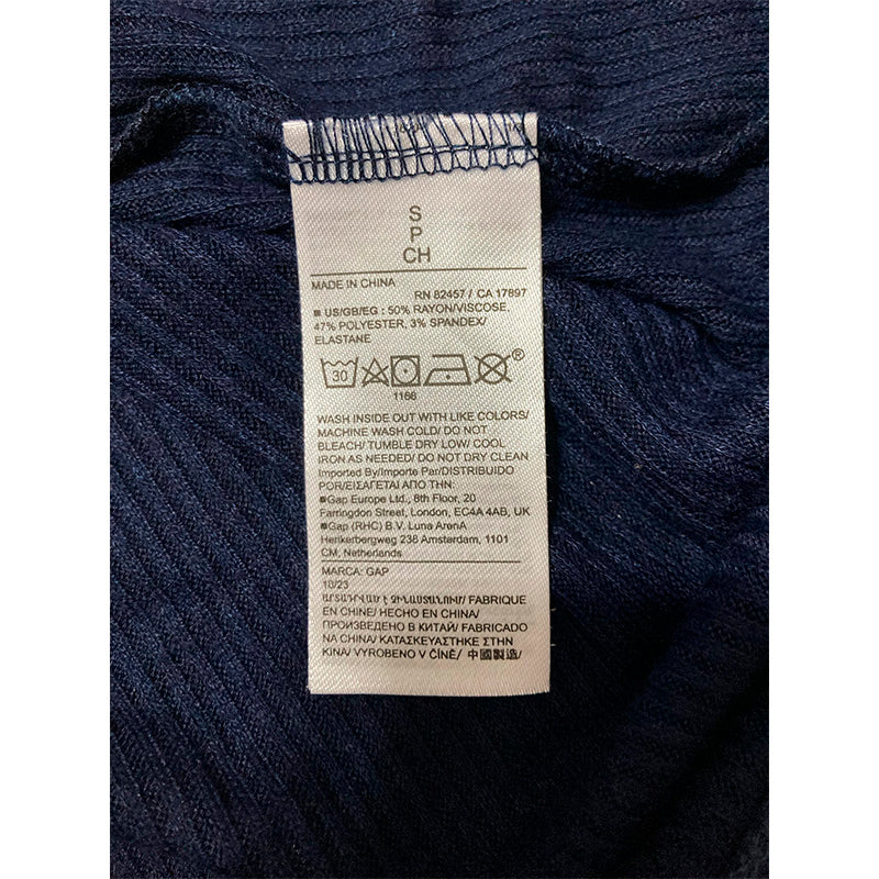 GAPBody Long-Sleeve Ribbed Belted Robe Navy S