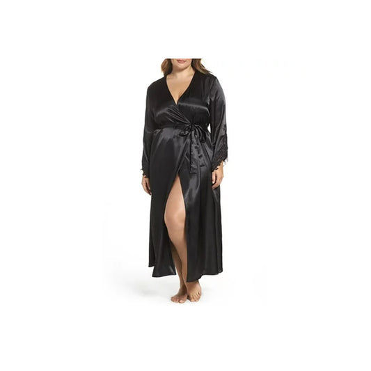 FLORA Intimates Black Sleepwear Robe Plus 2X