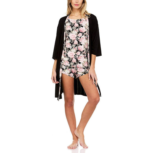 Flora Nikrooz Primrose 3-Piece PJ Travel Set Black S
