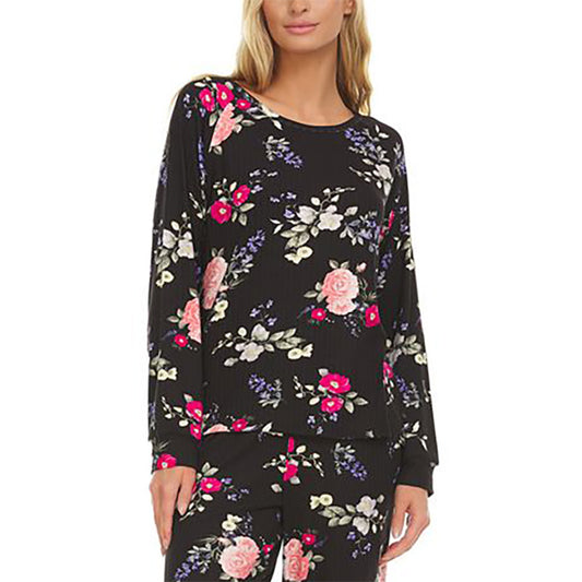Flora Nikrooz Gloria Printed Only Pajama Top Black M