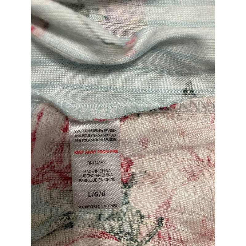 Flora Nikrooz Madonna Rib-Knit Pajama & Socks Set Blue L