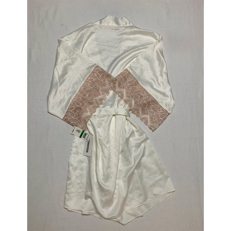 Flora Nikrooz Sydney Charmeuse Wrap Robe L, Ivory
