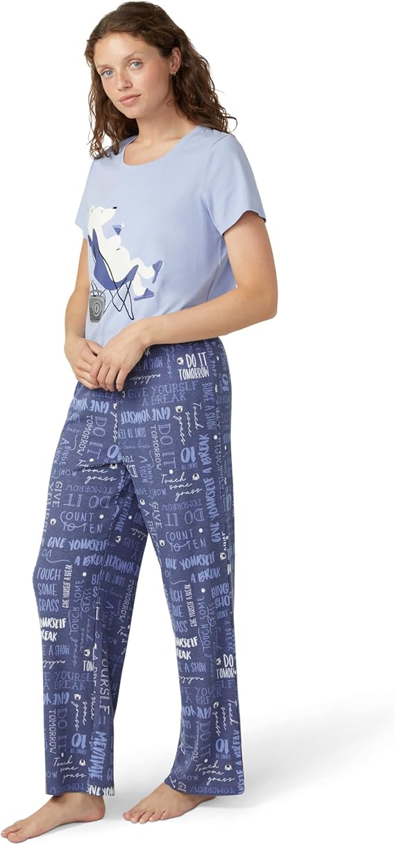 HUE Super Soft Pajama 2 Piece Set BLUE L