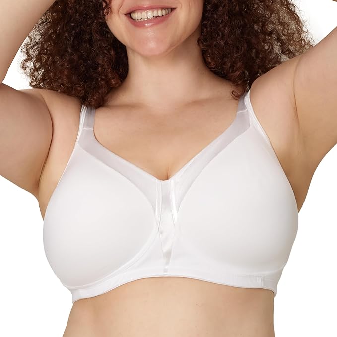 PLAYTEX Wireless Bra 18 Hour Plus-Size T-Shirt Bras Available WHITE 46B