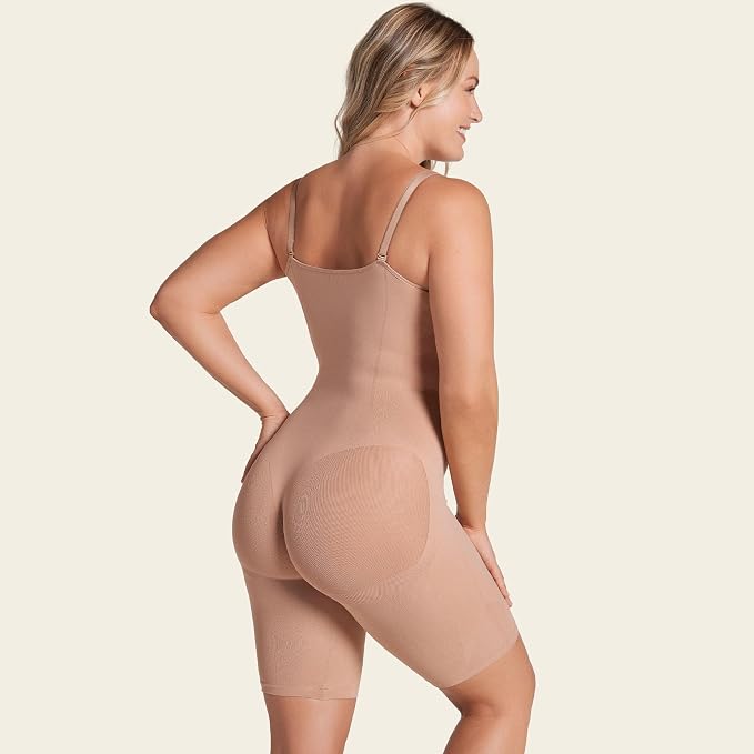 LEONISA Seamless Full Body Shaper Bodysuit BEIGE XL