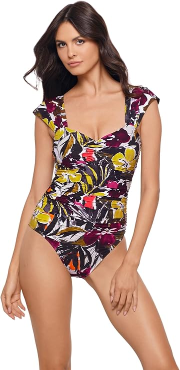 MAGICSUIT Hot House Natalie Cap Sleeve Shelf Bra One Piece MULTICOLOR 12