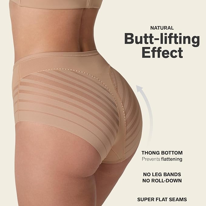 LEONISA High Waisted Invisible Tummy Control Shapewear GOLDEN BEIGE S
