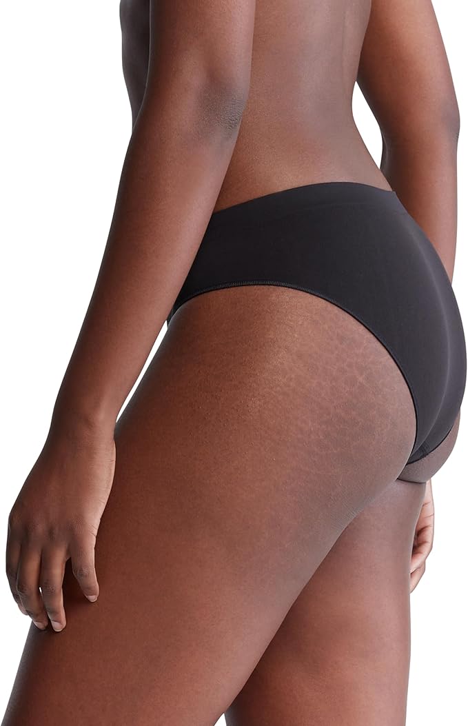 CALVIN KLEIN Bonded Flex Seamless 3-pack Mid Rise Bikini BLACK XS