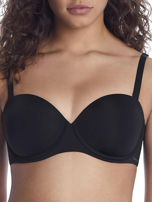 CALVIN KLEIN Push-up Strapless Bra BLACK 30DD
