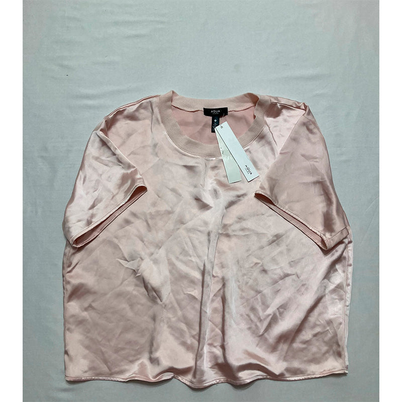 AQUA Sleepwear Top Round Neck Salsa Rosa M