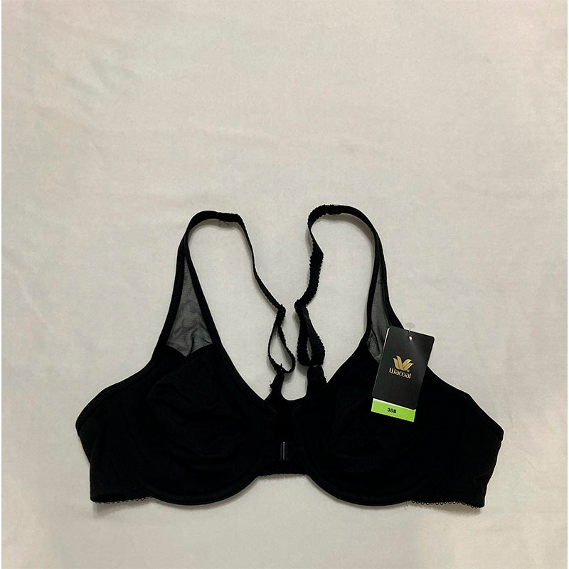 Wacoal Body Unlined Front Close Underwire Racerback Bra Black 38B