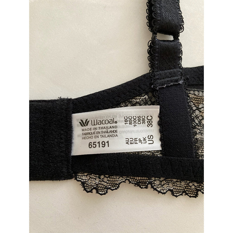 Wacoal  Lace Underwire Full Coverage Bra Black 38C
