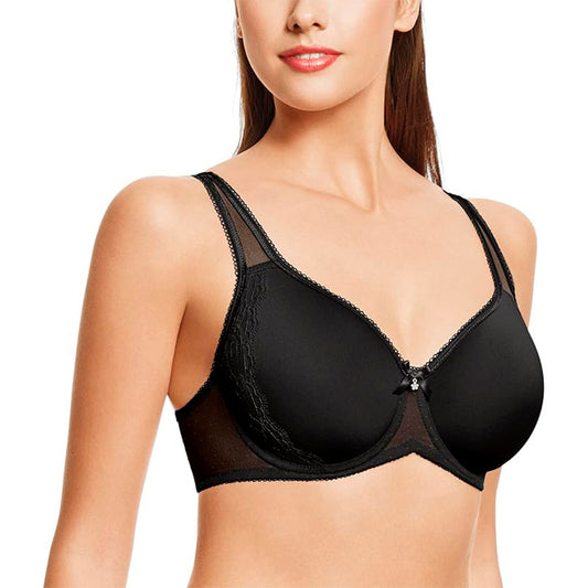 Wacoal Retro Chic Full Figure Contour Underwire Bra Black 34H