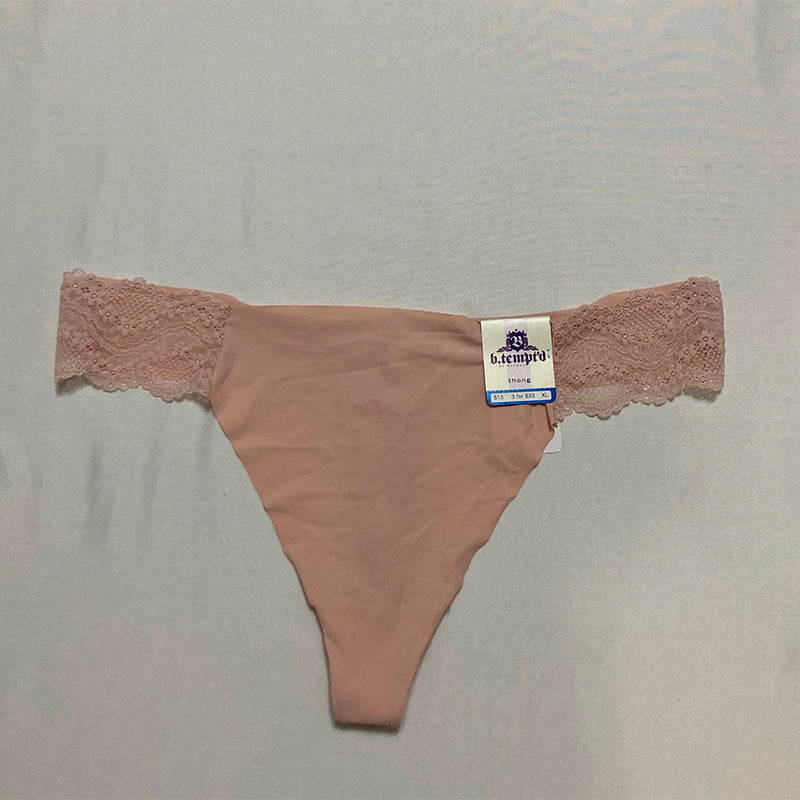 b.tempt'd by Wacoal B.Bare Thong Panty Rose Smoke XL