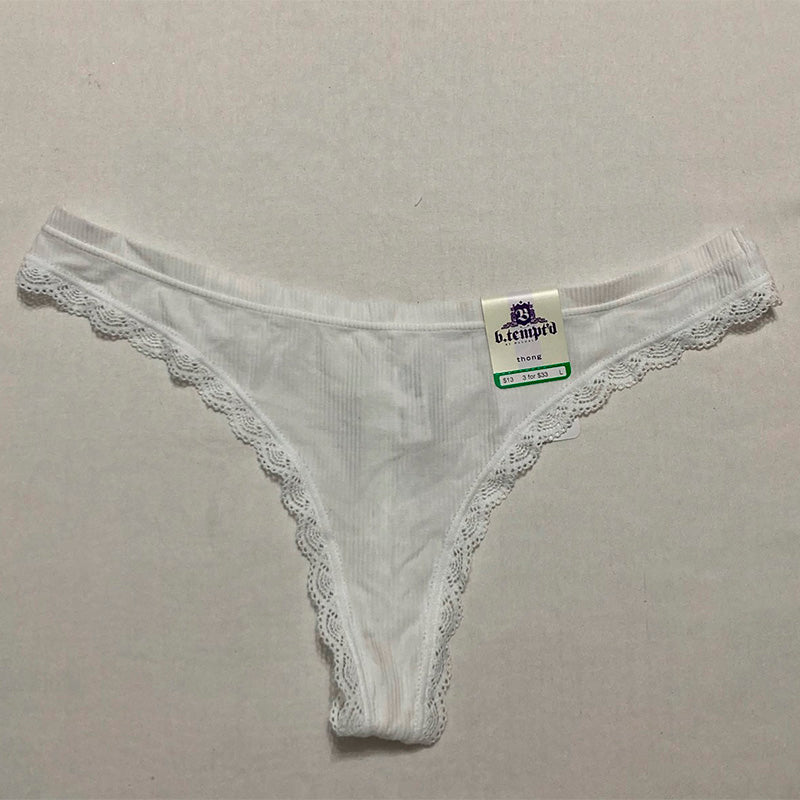 b.tempt'd Innocence Thong Panties White L