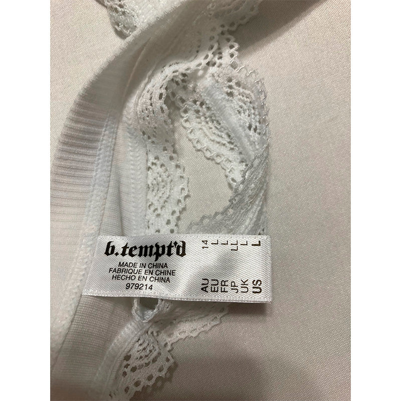 b.tempt'd Innocence Thong Panties White L