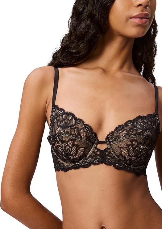 CALVIN KLEIN Seductive Comfort Unlined Lace Bra BLACK 32D