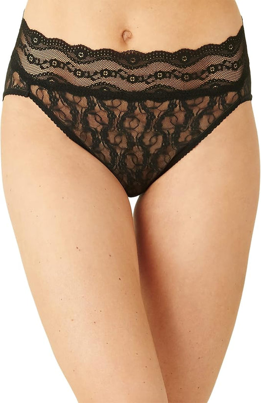 B.TEMPT'D Lace Kiss Hi Leg Brief Panty BLACK S