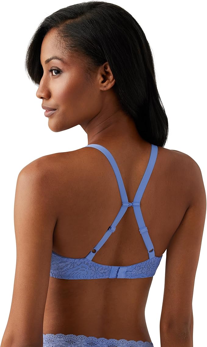 WACOAL Halo Lace Unlined Mid Coverage Underwire Bra BLUE 34D