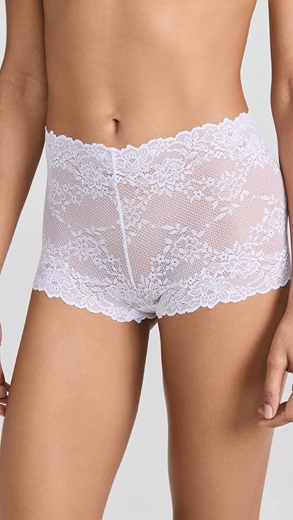 NATORI Heavenly Lace Boyshort WHITE L
