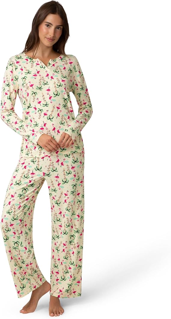 HUE Timeless Soft Jersey Winter Pajama Gift Set YELLOW L