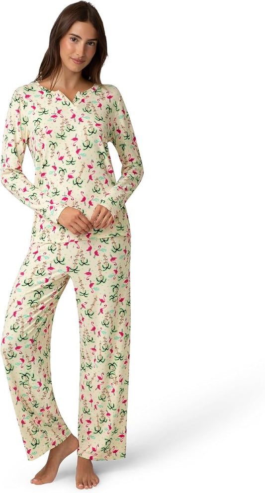 HUE Timeless Soft Jersey Winter Pajama Gift Set YELLOW L