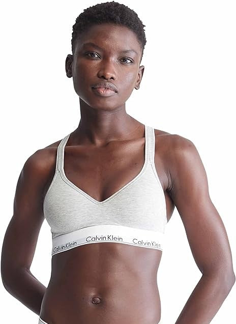 CALVIN KLEIN Modern Cotton Lightly Lined Wireless Bralette GREY XS