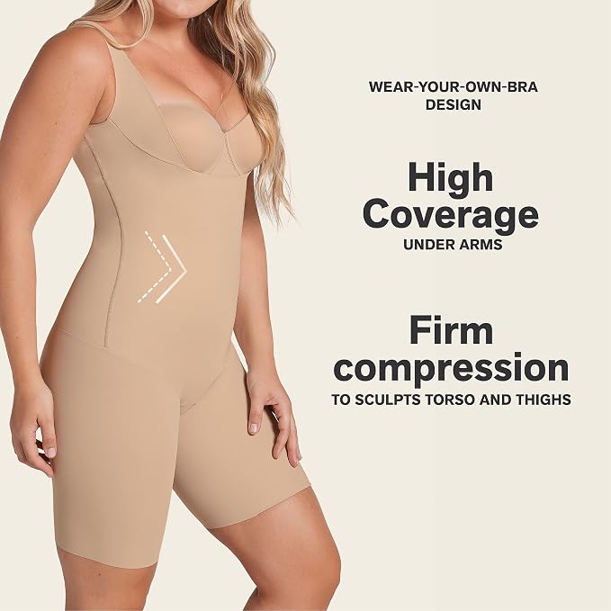 LEONISA Bodysuit Shaper GOLDEN BEIGE L