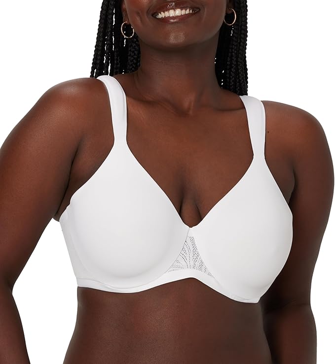 BALI Underwire Lace Bra, Our Coolest Smoothing T-Shirt WHITE 36C