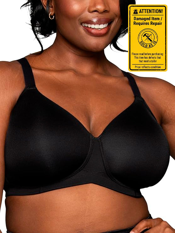 NWD VANITY FAIR Beauty Back Bra with Extended Side & Back BLACK 42C