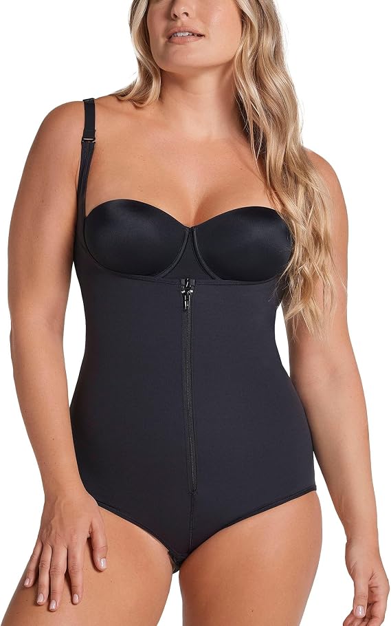 LEONISA Sculpting Butt Lifting Body Shaper with Front Hook BLACK 2XL