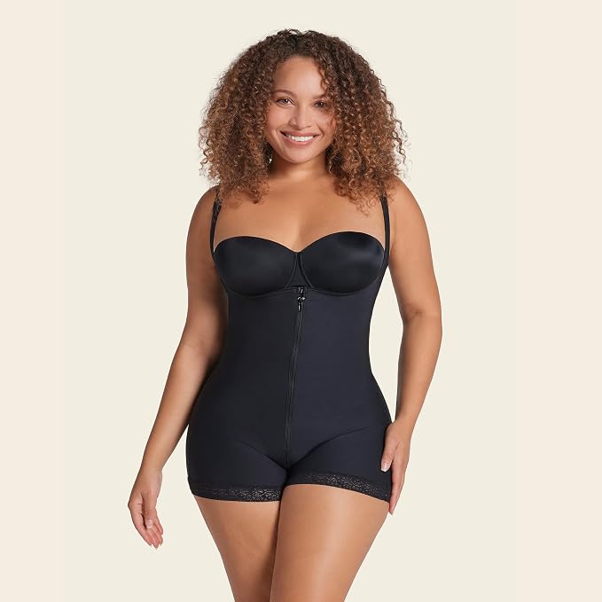 LEONISA Shapewear Bodysuit with Boyshort Bottom BLACK 4XL