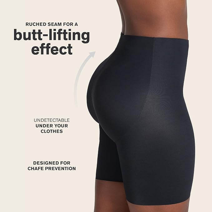 LEONISA Shapewear Shorts for Women Tummy Control BLACK L