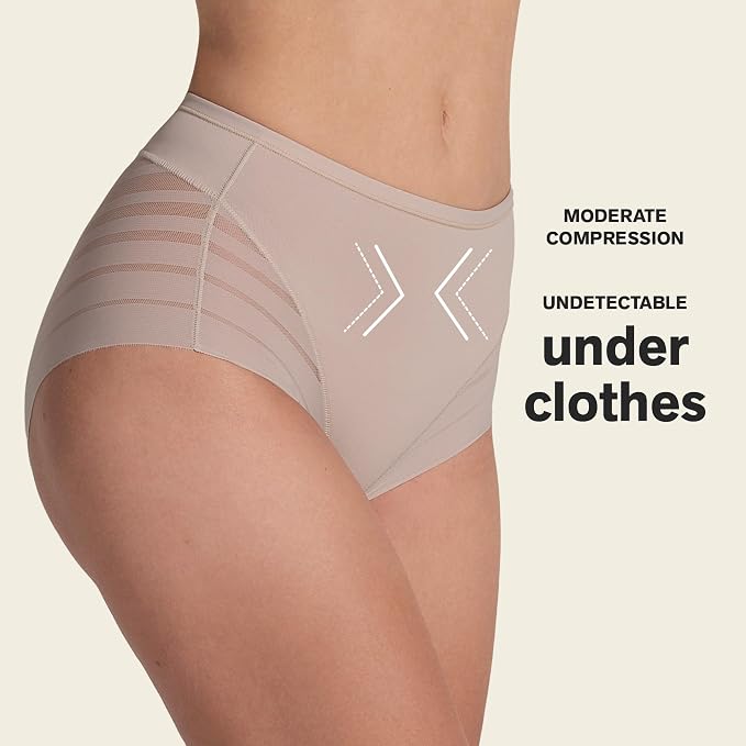 LEONISA High Waisted Invisible Tummy Control Shapewear BEIGE S