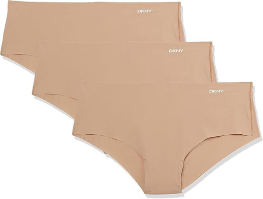 DKNY Litewear Cut Anywhere Hipster Panties 3 Pack Box Multipack BEIGE M