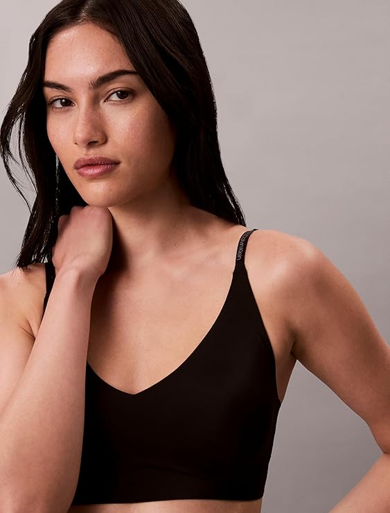 CALVIN KLEIN Lightly Lined Seamless Wireless Bralette Bra BLACK M