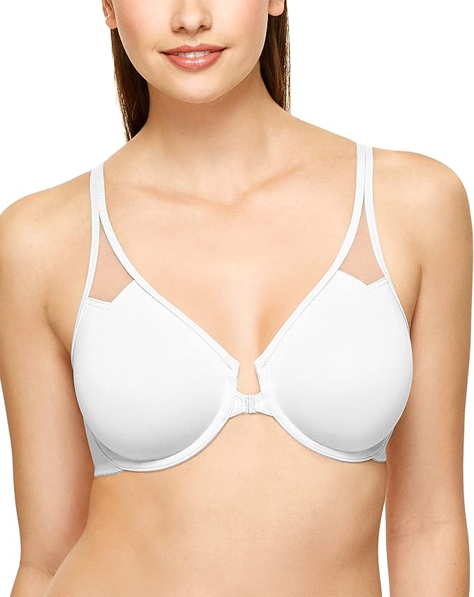 WACOAL Body by Wacoal Unlined Front Close Underwire Racerback Bra WHITE 36DD