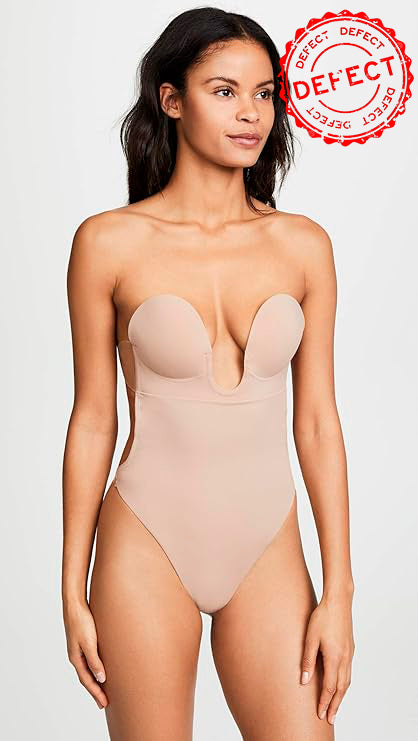 NWD FASHION FORMS U Plunge Backless Strapless Bodysuit NUDE M
