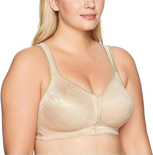 PLAYTEX Wireless Bra, 18 Hour Plus-Size Bras Available, Front Close NUDE 42B
