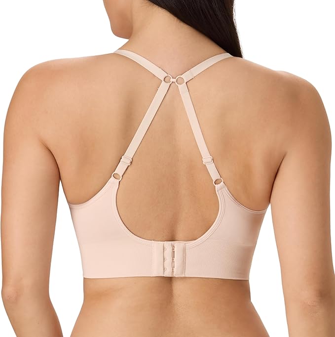MAIDENFORM Push-up Bra, M Seamless Lift Longline Bralette SANDSHELL M