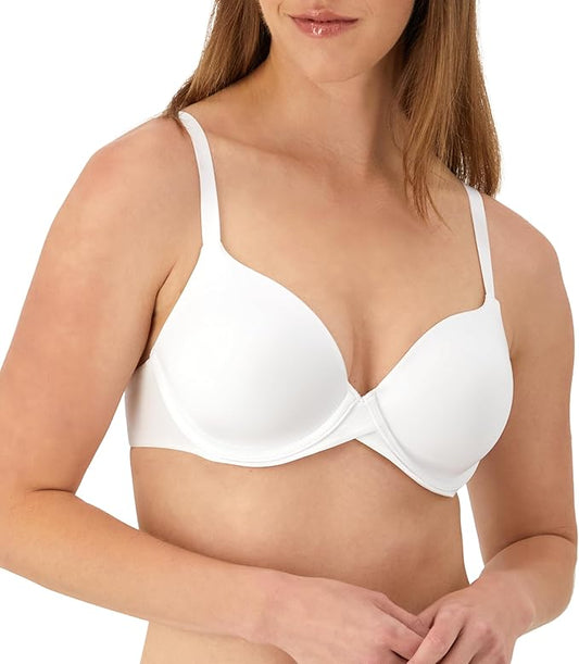 MAIDENFORM Underwire, One Fab Fit Demi T-Shirt, Convertible Bra WHITE 32A