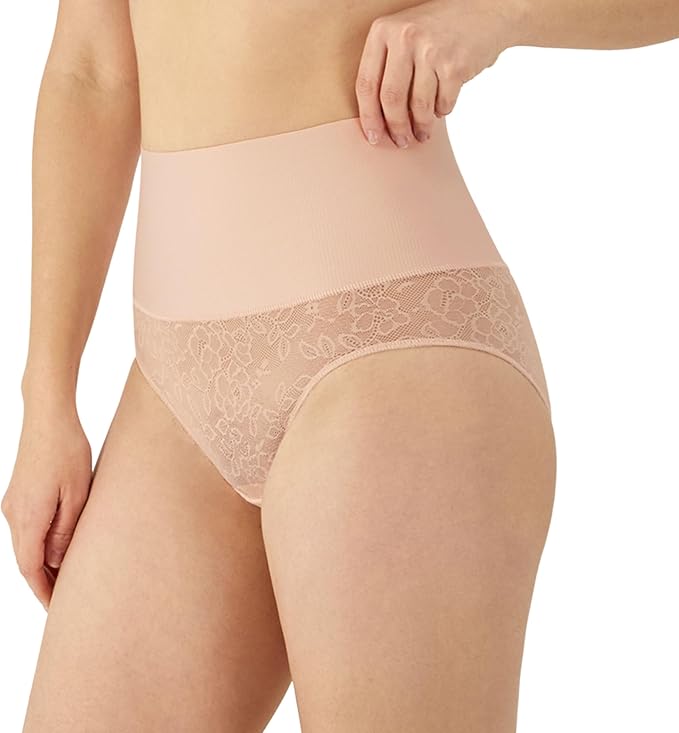 MAIDENFORM Tame Your Tummy Firm Control Brief Underwear PINK PIROUETTE LACE XL