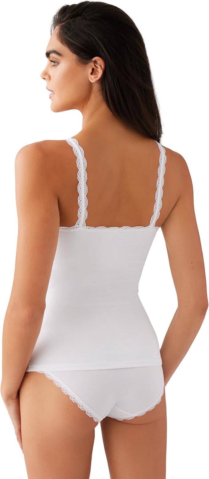 B.TEMPT'D Inspired Eyelet Lace Trim Camisole WHITE M