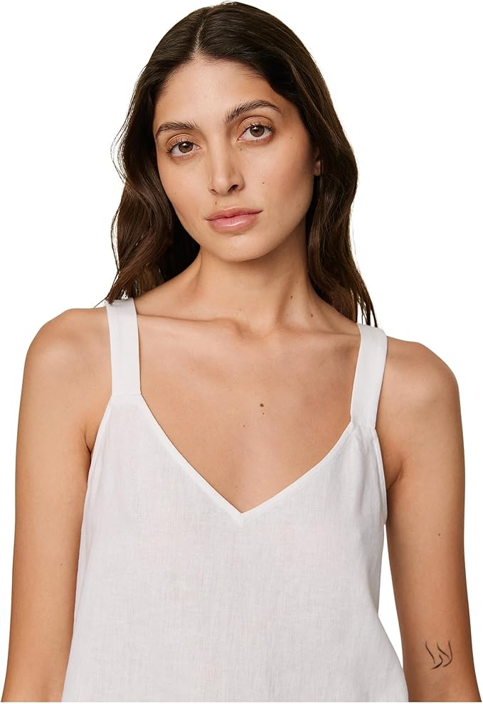 EBERJEY Linen Blend V-neck Cami WHITE M