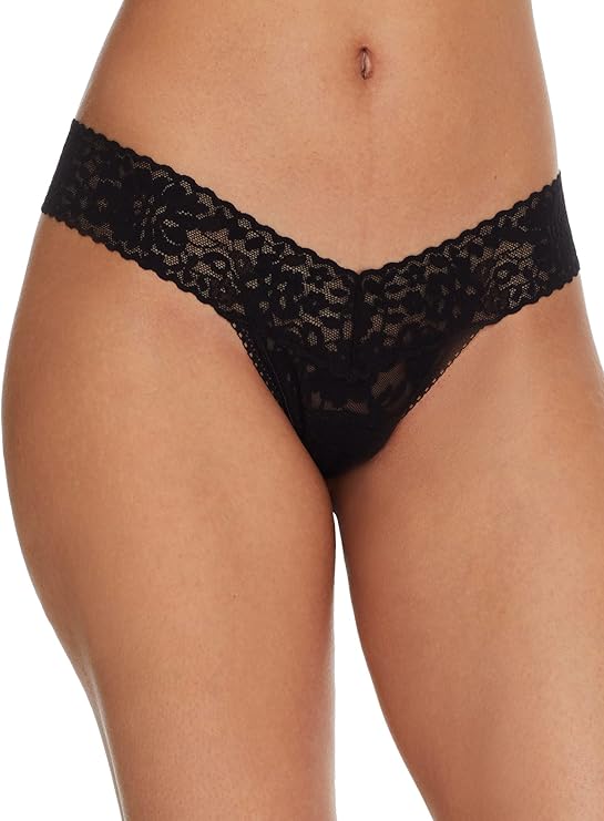 HANKY PANKY Daily Lace Low Rise Thong BLACK OS