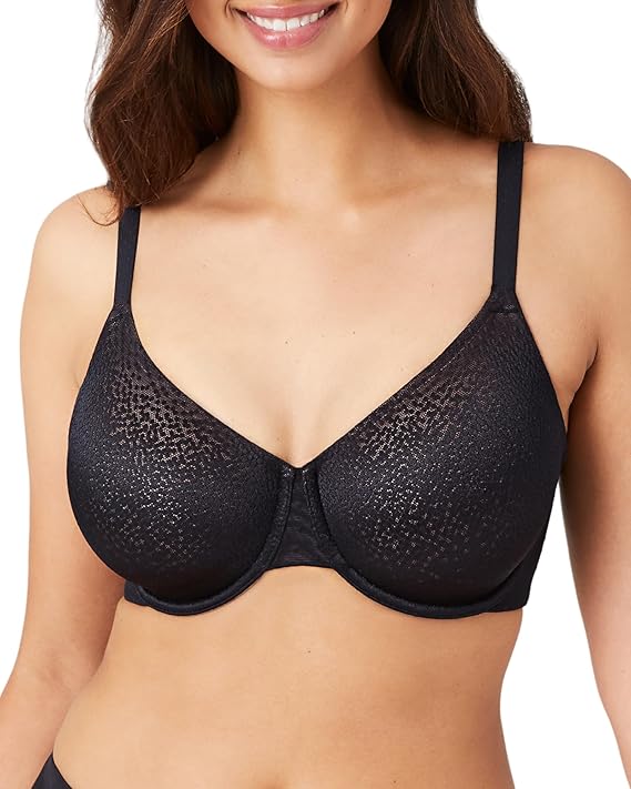 WACOAL Back Appeal Unlined Full Coverage Underwire Bra BLACK 44DDD