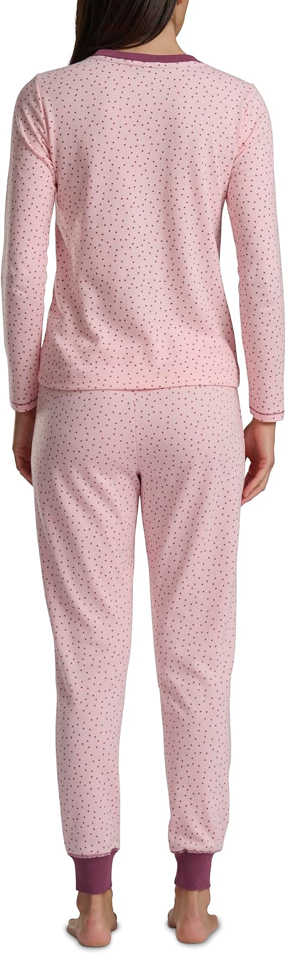 TOMMY HILFIGER Printed Crewneck Thermal Sleep Set ALMOND BLOSSOM S