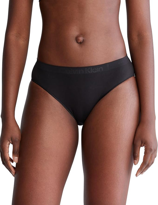CALVIN KLEIN Bonded Flex Seamless 3-pack Mid Rise Bikini BLACK XS