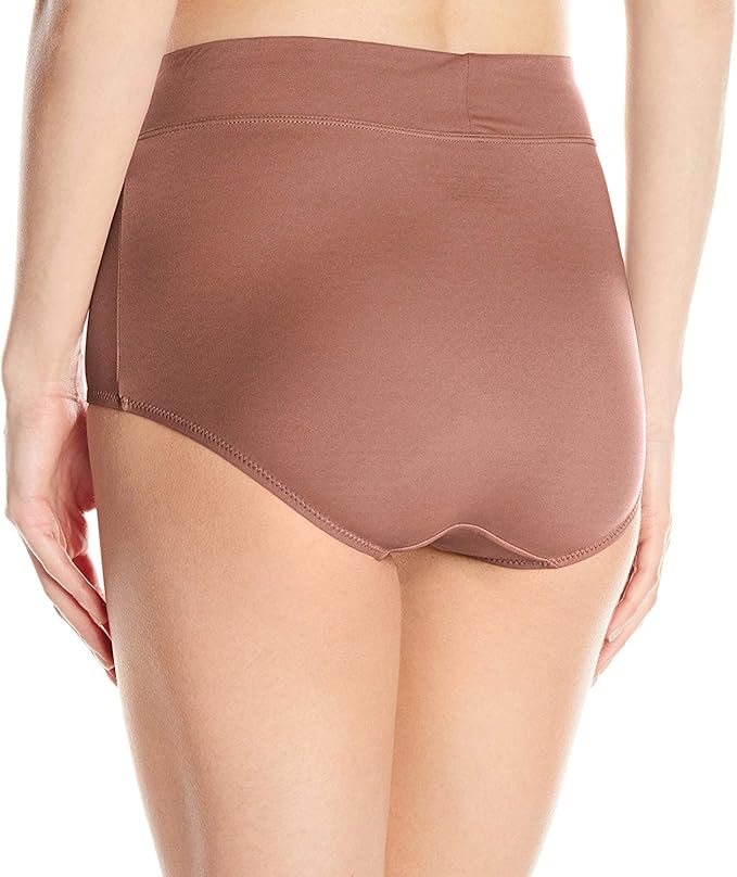 WARNER'S No Pinching No Problems Hi Cut Brief Panty MOCHA 3XL